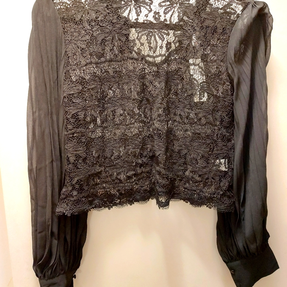 Mesh crop top - baloon sleves